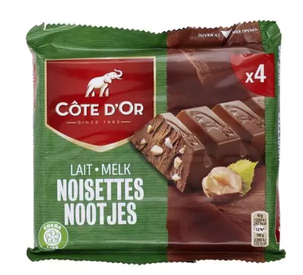 COTE D'OR melk hazelnoot 4 x 45g
