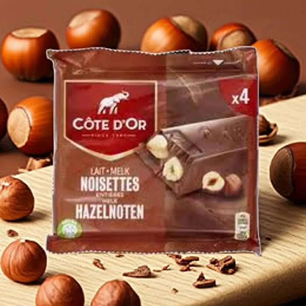 COTE D'OR lait noisettes entières 4 x 45g