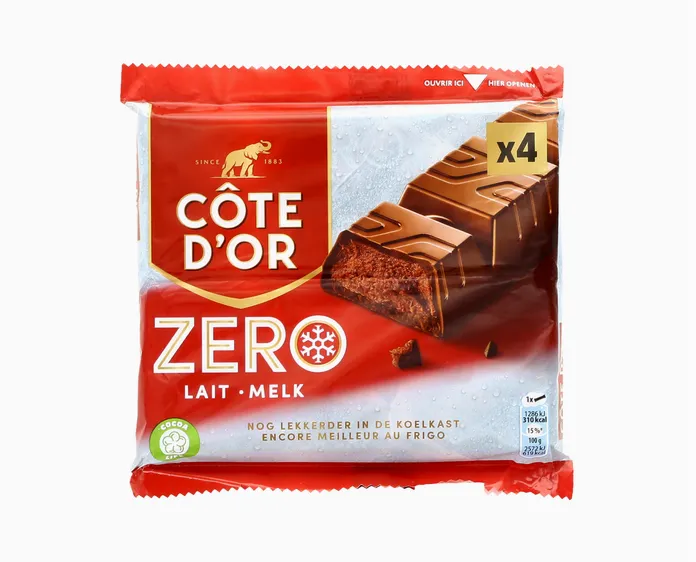 COTE D'OR ZERO chocolat au lait 4 x 50g