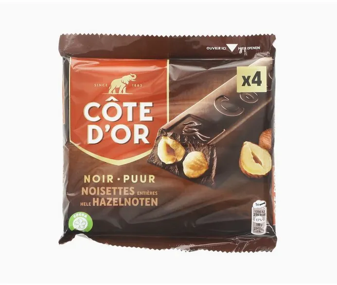 COTE D'OR dark whole hazelnuts 4 x 45g