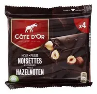 COTE D'OR noir noisettes entières 4 x 45g