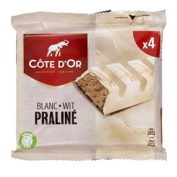COTE D'OR praliné wit 4 x 46g