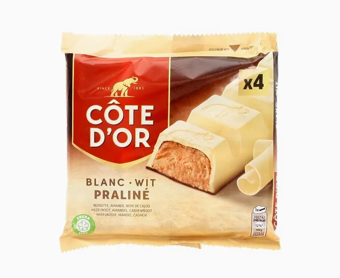 COTE D'OR white praline 4 x 46g