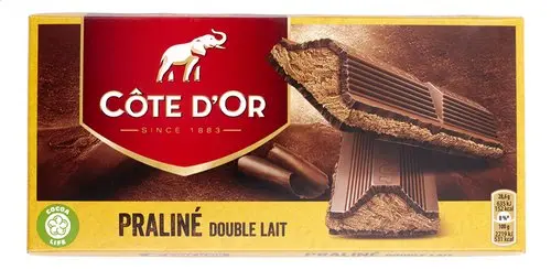 COTE D'OR tablette praliné double lait 200g