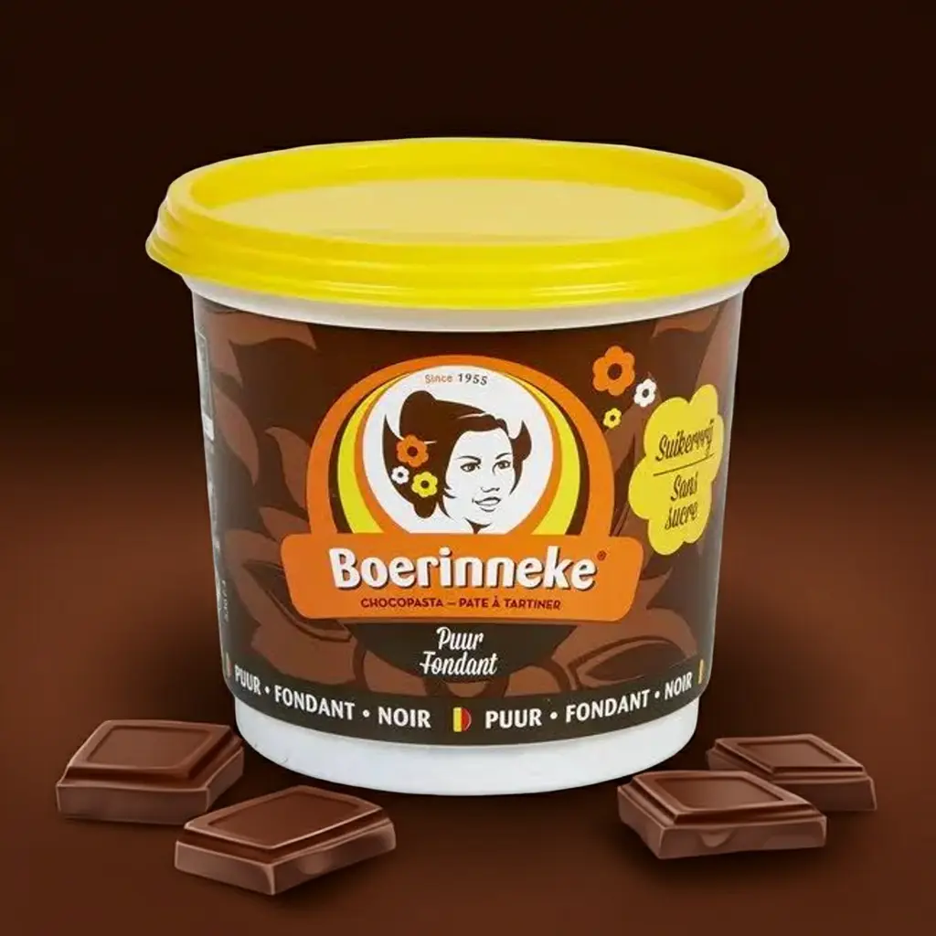 BOERINNEKE Pâte à Tartiner Noire Sans Sucre 400g