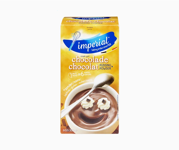 IMPERIAL Pudding Chocolade zonder lactose/gluten/suiker 6x50g 