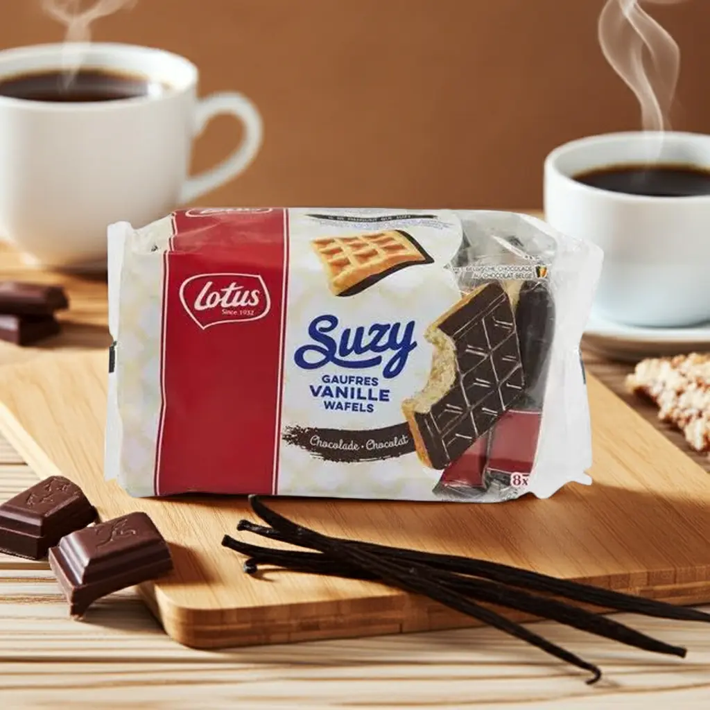 LOTUS SUZY vanille wafels chocolade 8x36.5g