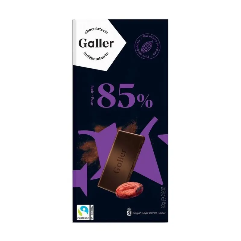 GALLER Tablette Chocolat noir 85% 80g