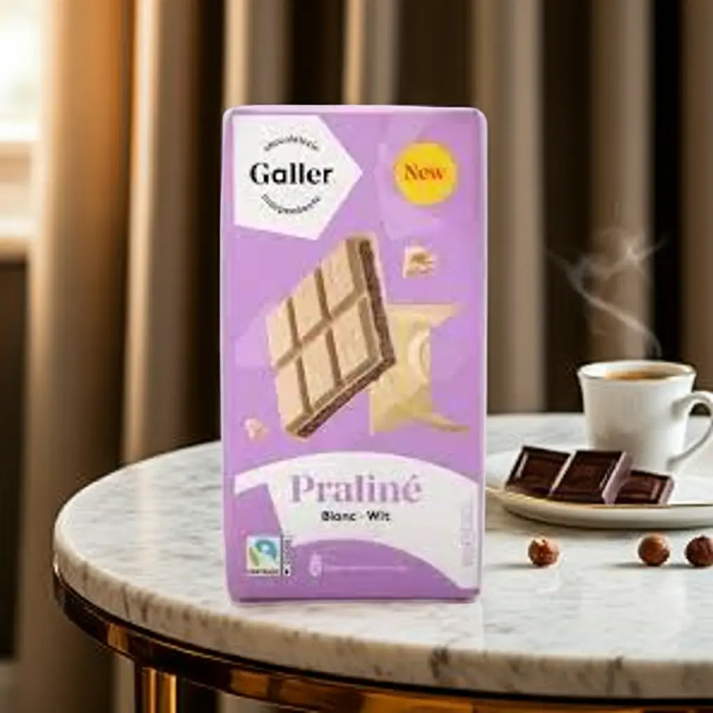GALLER Tablette Praliné Blanc 180g
