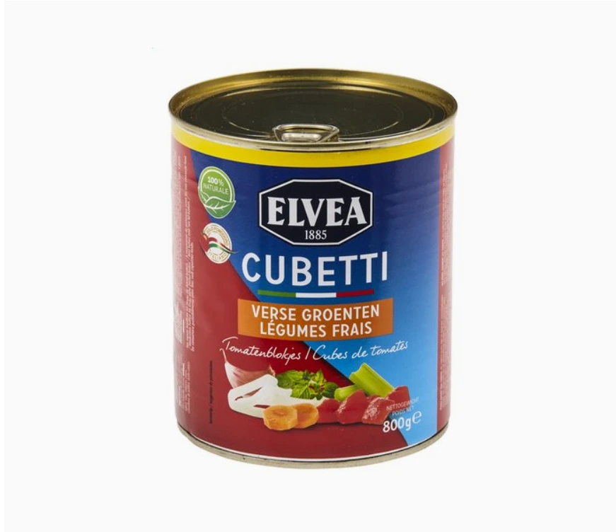 ELVEA – Cubetti tomaat en groentestukjes 800g