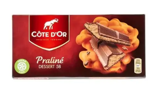 COTE D'OR Tablette praliné dessert 58 200g