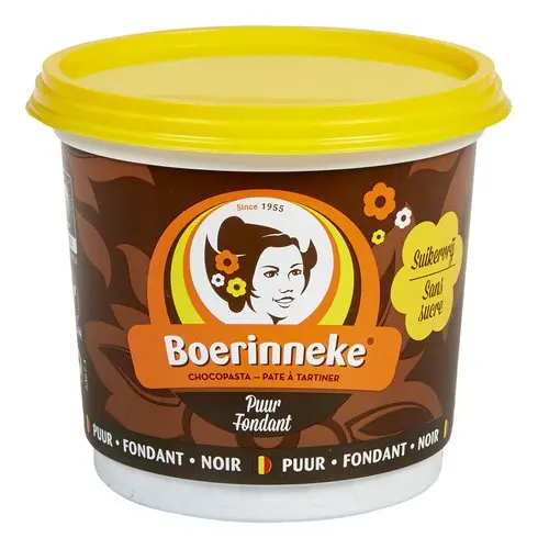 BOERINNEKE Pâte à Tartiner Noire Sans Sucre 400g