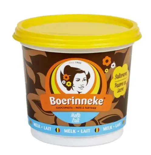 BOERINNEKE pâte à tartiner au lait pauvre en sucre 400g