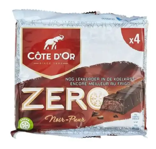 COTE D'OR ZERO chocolat noir 4 x 50g
