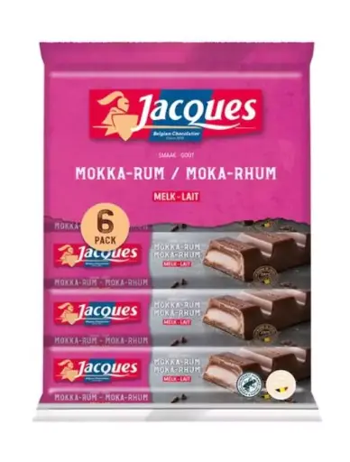JACQUES Barres de chocolat Moka Rhum 4x47g